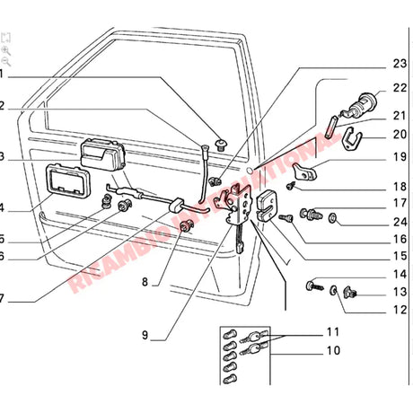 N/S Left Hand Door Lock Catch - Fiat Uno - Uno Handles - Locks and Catches