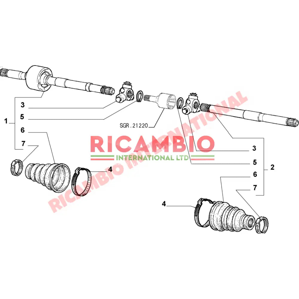 N/S Left Hand Drive Shaft & Tripod Bearing - Fiat Seicento Sporting - Steering - Shaft & Suspension