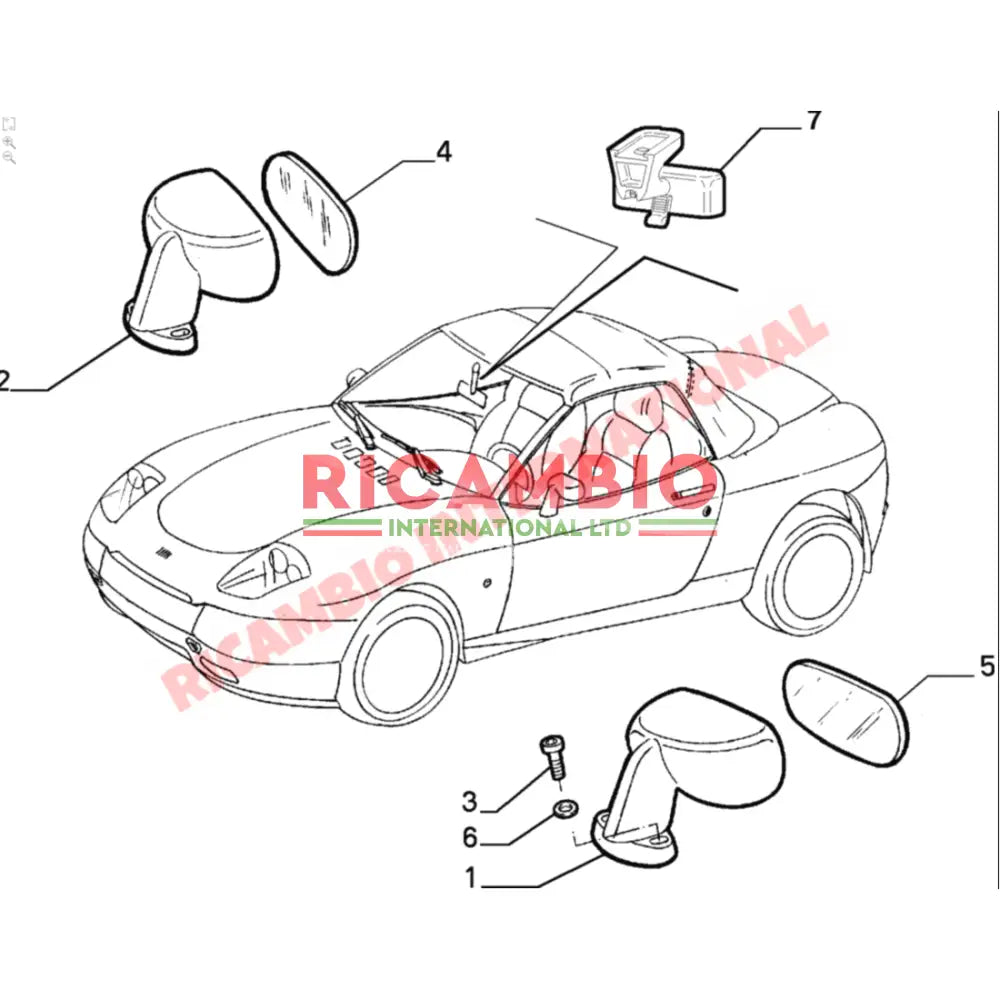 N/S Left Hand Electric Mirror - Fiat Barchetta - Mirrors