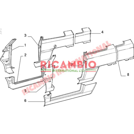 N/S Left Hand Front A-Post Filler Panel - Classic Fiat Panda - Body Panels