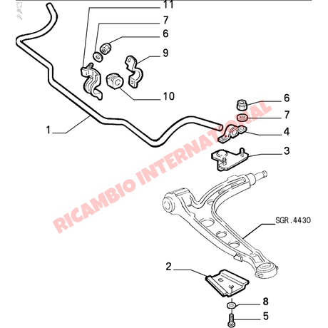 N/S Left Hand Front Anti Roll Bar Bracket - Fiat Cinquecento Seicento - Steering - Shaft & Suspension
