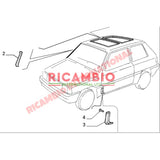 N/S Left Hand Front Carpet Trim & Screws (50mm fitting) - Classic Fiat Panda - Accessories & Interior Parts