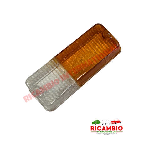 N/S Left Hand Front Indicator Lamp Lens Cover WHITE/AMBER - Fiat 128 Coupe - Lights - Lamps and Lenses