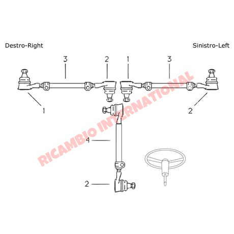 N/S Left Hand Inner Track Rod End - Fiat 850T 900T/E - Steering