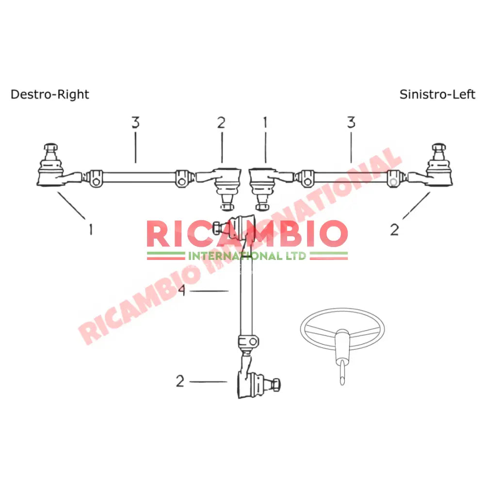 N/S Left Hand Inner Track Rod End - Fiat 850T 900T/E - Steering