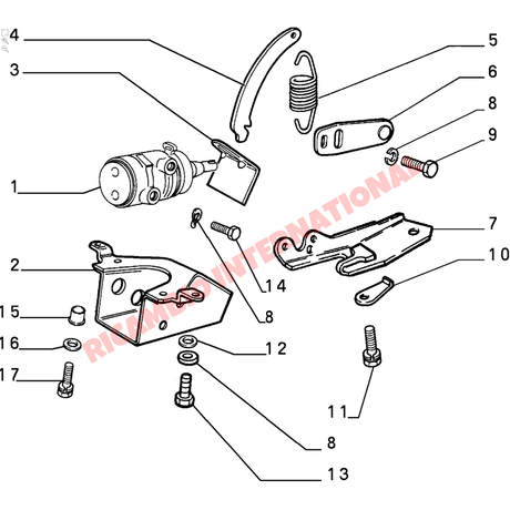 N/S Left Hand Rear Brake Compensator & Spring - Fiat Uno all models - Brake Parts and Components