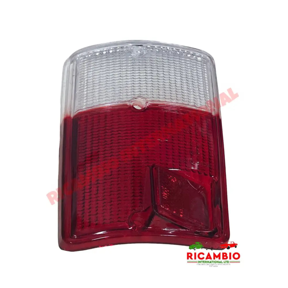 N/S Left Hand Rear Lamp Lens Red/White - Fiat 126 Air Cooled - Lights - Lamps & Lenses
