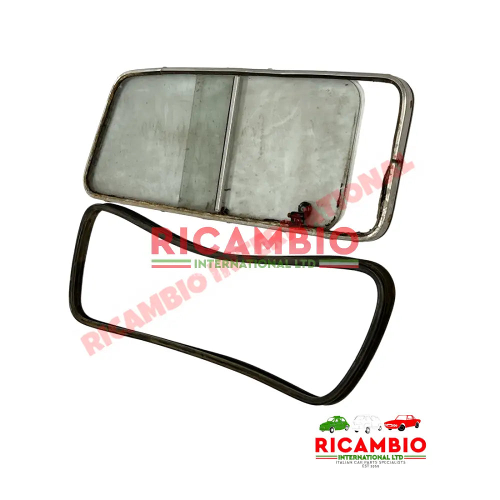 N/S Left Hand Rear Side Sliding Window Aluminium Frame & Glass Kit - Classic Fiat 500 - Window Seals & Associated Parts