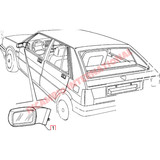 N/S Left Hand Rear View Mirror - Lancia Delta - Lancia Delta Integrale