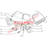 N/S Left Hand Rear Wheel Moulding & Clips - Classic Fiat Panda - Exterior Trim