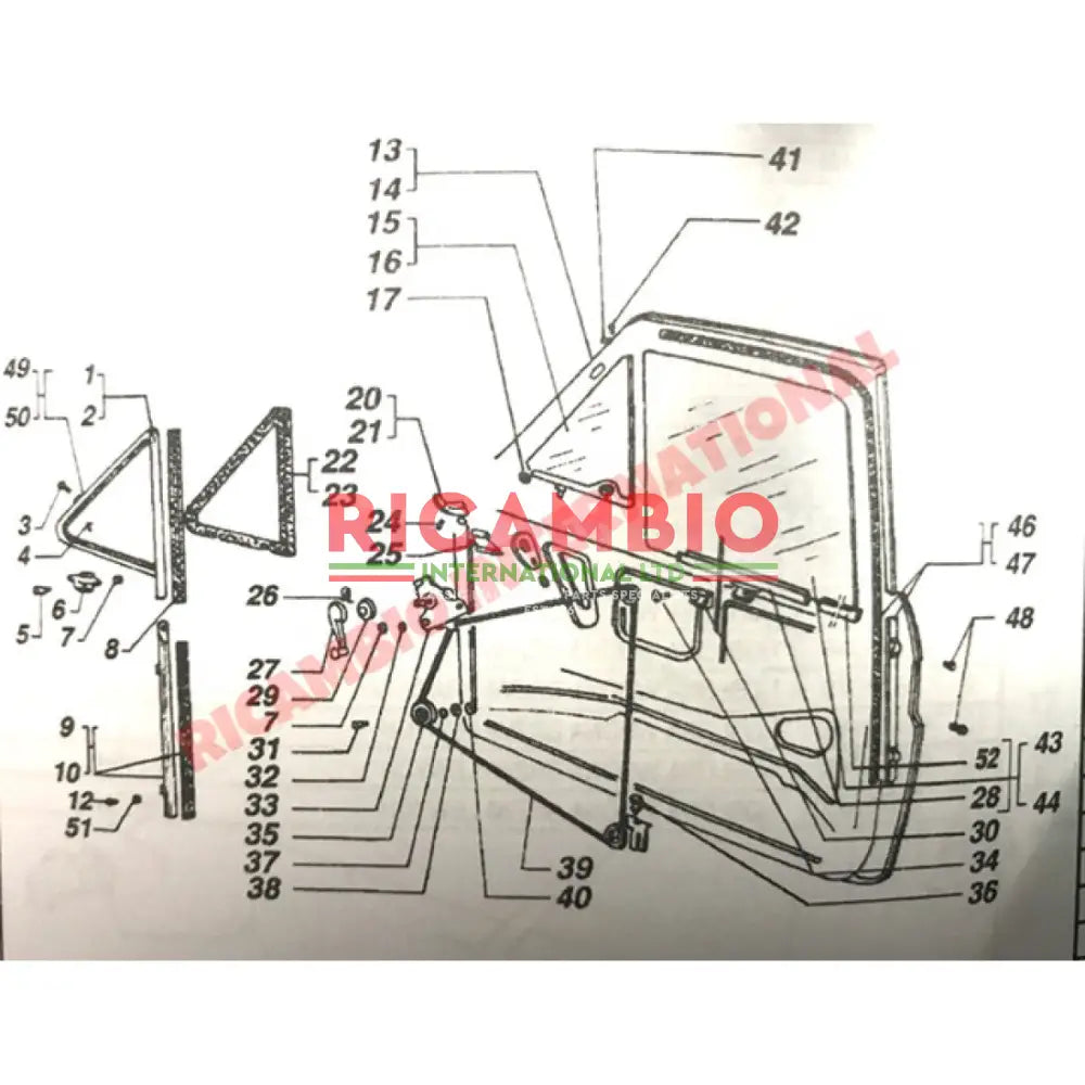 N/S Left Hand Rear Window Channel Guide - Fiat 126 - Gaskets - Seals - Grommets and Rubber Parts