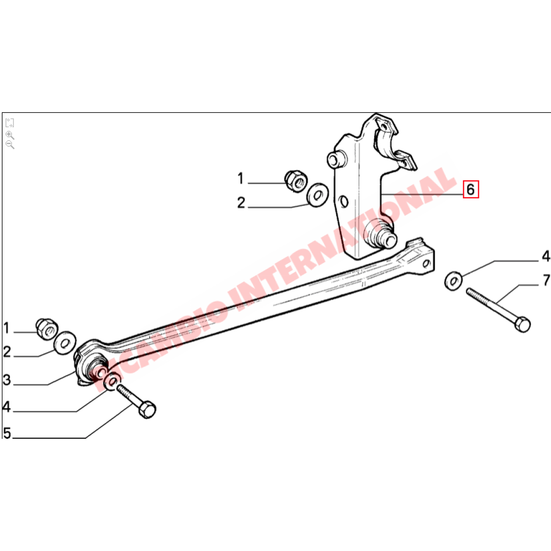 N/S Left Hand Trailing Arm Mount - Lancia Delta - Lancia Delta Integrale