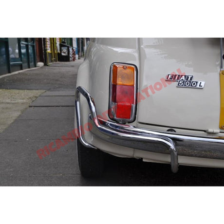N/S Left Rear Chrome Bumper Knudge Bar & Fittings - Classic Fiat 500 - Classic Fiat 500 Parts & Spares