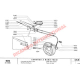 N/S Left Rear Handbrake Lever - Classic Fiat 500 126 - Brakes