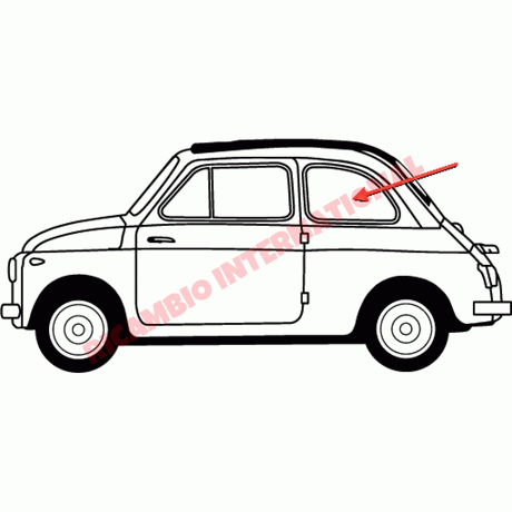 N/S Left Rear Quarter Window Glass - Classic Fiat 500 - Glass & Associated Parts