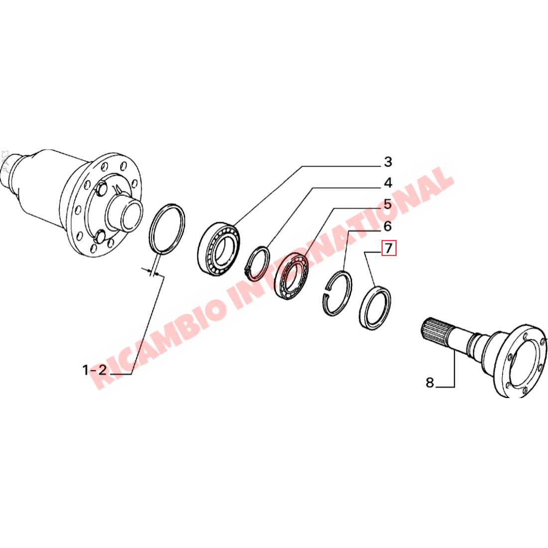 N/S Rear Diff Oil Seal - Lancia Delta Integrale - Clutch and Transmission Parts