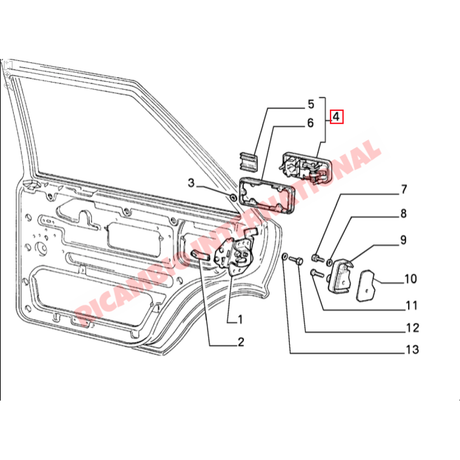 N/S Rear Outer Door Handle - Lancia Delta Integrale - Exterior Trim