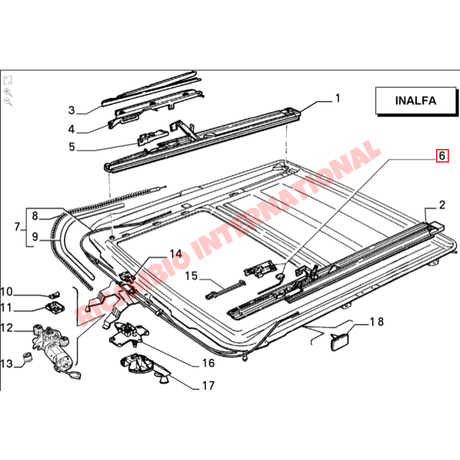 N/S Sunroof Support - Fiat Tipo & Lancia Dedra - Tipo & Tempra
