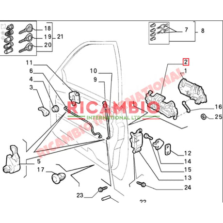 O/S Front Door Handle Support - Lancia Delta Dedra - Lancia Delta Integrale