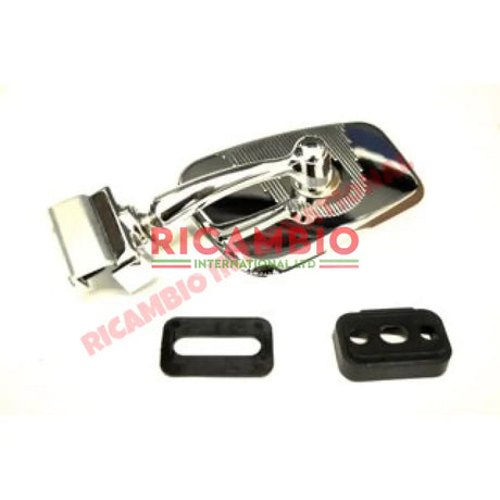 O/S Right Chrome Rectangle Mirror (Clip-on) - Classic Fiat 500 126 600 - Mirrors