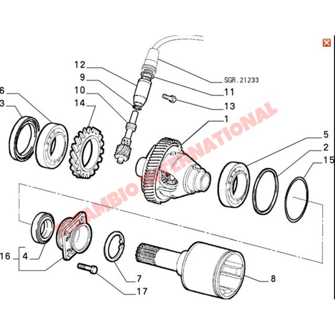 O/S (right) Diff Oil Seal - Fiat Punto Grande Punto New Panda New 500 New Bravo Cinquecento Seicento Stilo Bravo/a