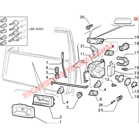 O/S Right Door Lock Mechanism - Fiat Punto MK1 - Handles - Locks and Catches