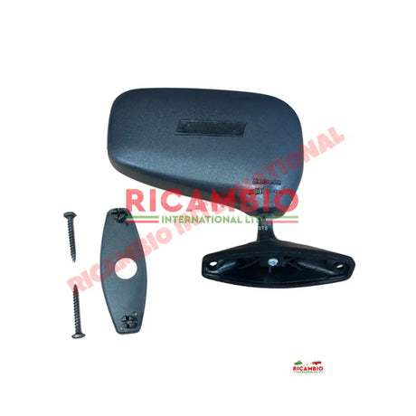 O/S (Right Hand) Black Plastic Mirror - Classic Fiat 500,126,127,128 - Mirrors