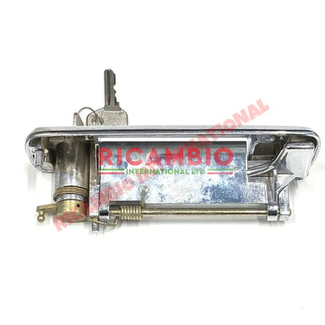 O/S Right Hand Chrome Door Handle & Keys - Fiat 127 128 - 127 & 128