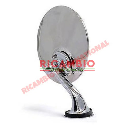 O/S Right Hand Chrome Mirror (Single Bolt-on) - Classic Fiat 500,600,850 plus many other models - Mirrors