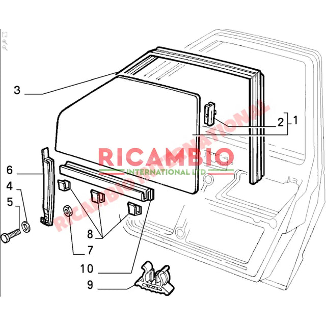 O/S Right Hand Door Glass - Fiat Uno - Accessories
