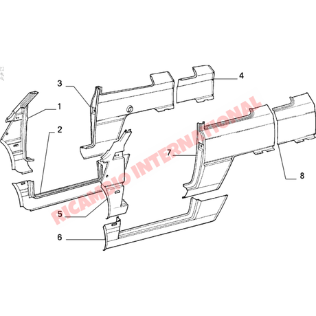 O/S Right Hand Front A-Post Filler Panel - Classic Fiat Panda - Body Panels