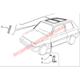 O/S Right Hand Front Carpet Trim & Screws (25mm fitting) - Classic Fiat Panda - Accessories & Interior Parts