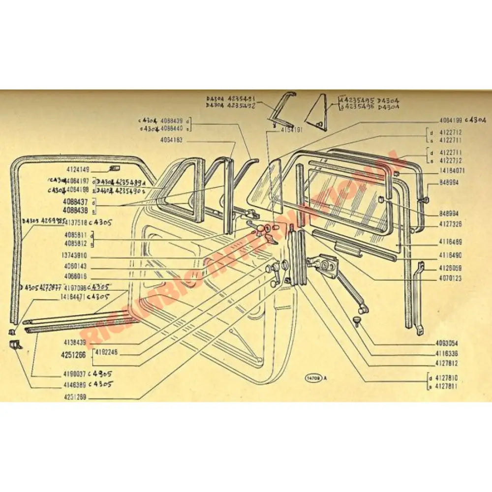 O/S Right Hand Front Quarter Light Seal - Classic Fiat 500 - Window Seals & Associated Parts