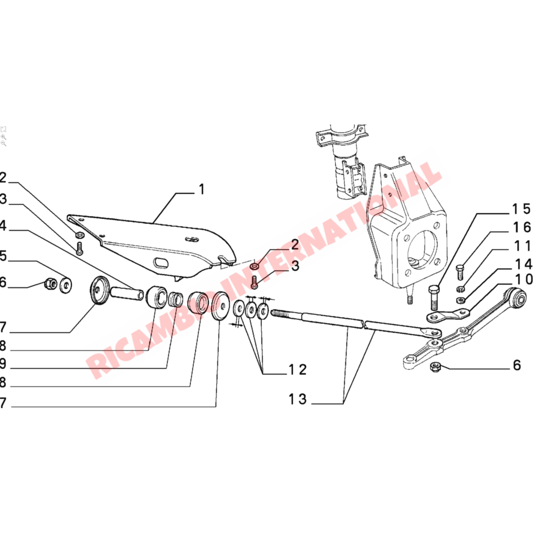 O/S Right Hand Front Tie Bar Support Bracket - Classic Fiat Panda - Suspension and Related Parts