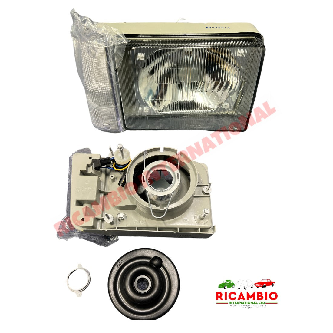 O/S Right Hand Head Lamp with White Indicator (LHD) - Classic Fiat Panda - Lighting