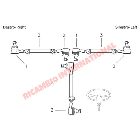 O/S Right Hand Inner Track Rod End - Fiat 850T 900T/E - Steering