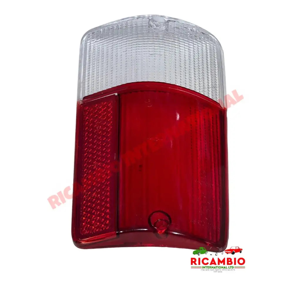 O/S Right Hand Rear Lamp Lens Red/White - Fiat 126 BIS - Lights - Lamps & Lenses