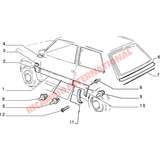 O/S Right Hand Rear Wheel Moulding & Clips - Classic Fiat Panda - Exterior Trim