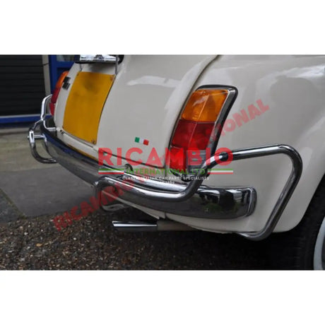 O/S Right Rear Chrome Bumper Knudge Bar & Fittings - Classic Fiat 500 - Classic Fiat 500 Parts & Spares