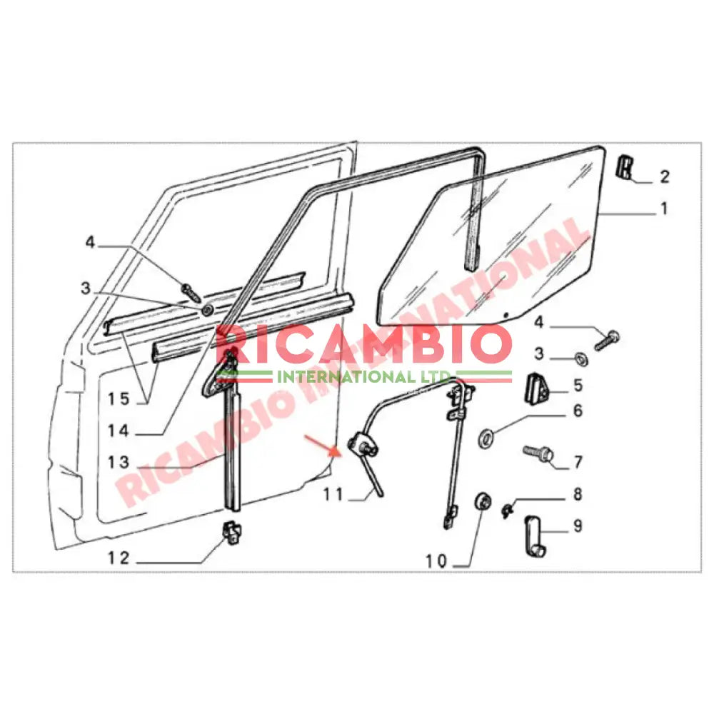 O/S Window Winder Regulator - Classic Fiat Panda - Accessories & Interior Parts