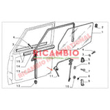O/S Window Winder Regulator - Classic Fiat Panda - Accessories & Interior Parts