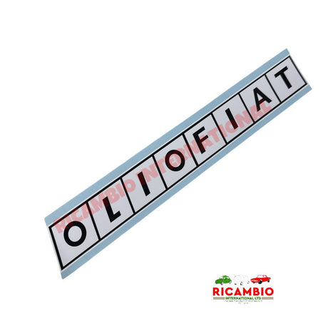 OLIO FIAT Sticker WHITE - Stickers & Badges