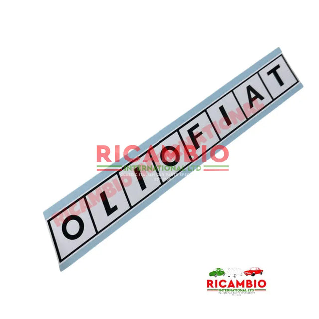 OLIO FIAT Sticker WHITE - Stickers & Badges