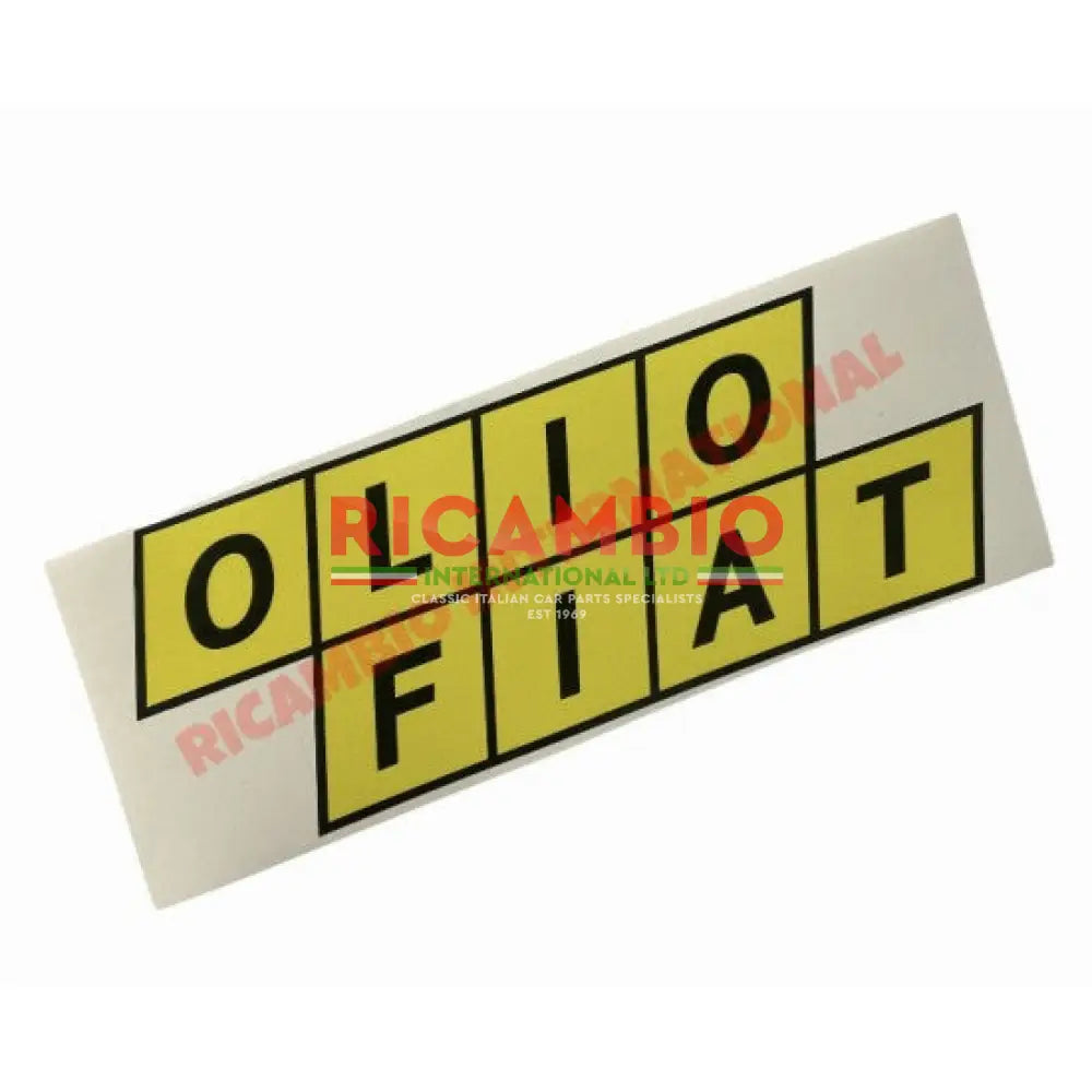 OLIO FIAT Stickers 150mm (Available in Yellow,White or Blue) - Yellow - Bumpers & Assorted Exterior Trim
