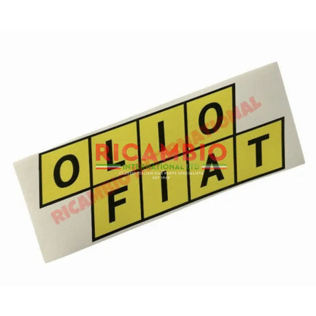 OLIO FIAT Stickers 150mm (Available in Yellow,White or Blue) - Yellow - Bumpers & Assorted Exterior Trim