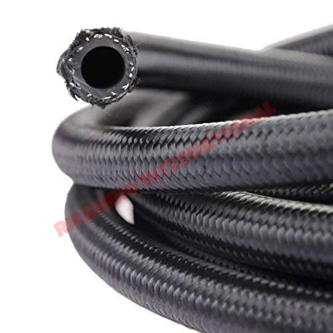 ONE Metre Black Outer Braided Fuel Hose (5x9mm) - Classic Fiat Alfa Romeo & Lancia - Fuel System
