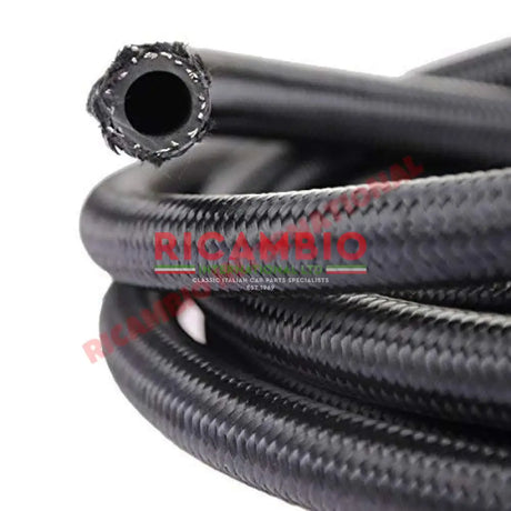 ONE Metre Black Outer Braided Fuel Hose (8x13mm) - Classic Fiat Alfa Romeo & Lancia - Fuel