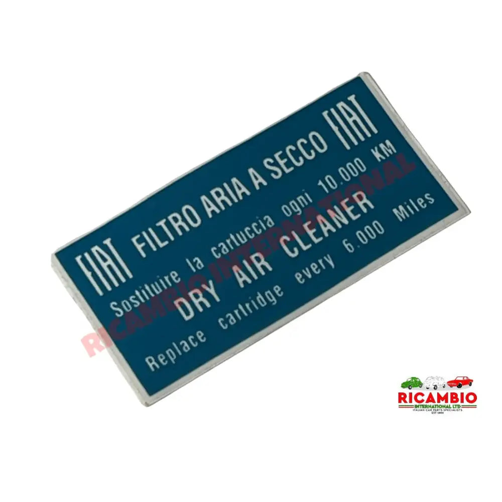 Original Air Filter Sticker - Classic Fiat 500,126,600,850 - Badge - Grill & Emblem