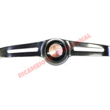 Original Black Steering Wheel & Horn Push - Classic Fiat 500 - Steering Related Items