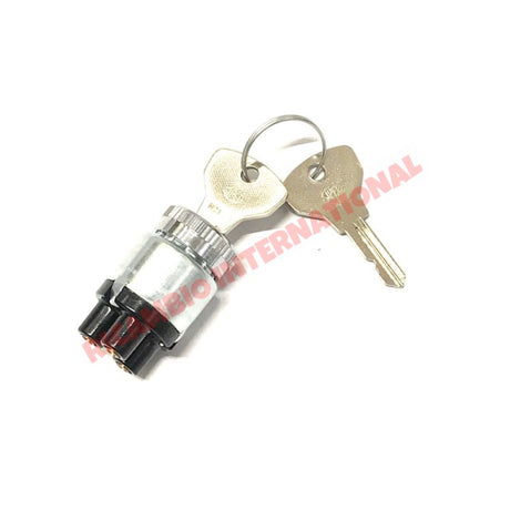 Original Dashboard Ignition Switch with Chrome Bezel & Keys - Classic Fiat 500 - Electrical